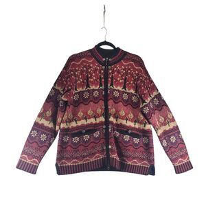 M Wool Newton Trading Co Zipper Cardigan Apple Tree Autumn 3D Sweater Fall